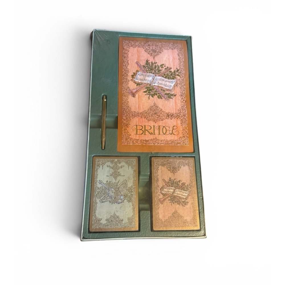 Vintage Stancraft Nu-Vue Bridge Gift Pak NOS Sealed 2 Decks Cards Score Pad